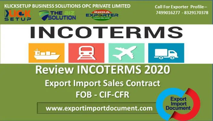 Review INCOTERMS 2020 Export Import Sales Contract FOB - CIF-CFR